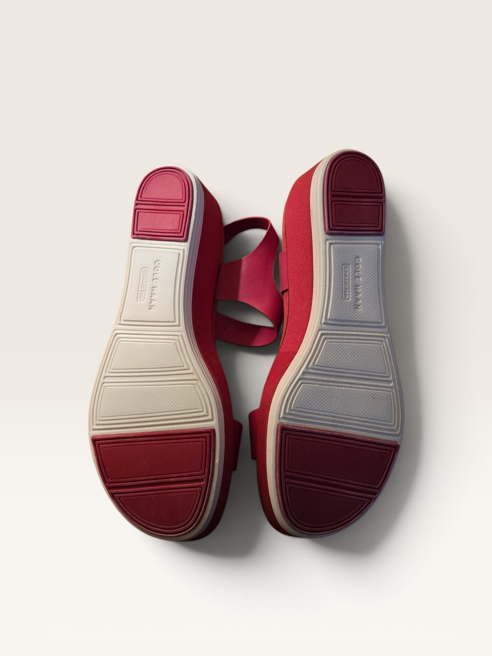 Cole Haan Red Original Grand Leather Buckle Sandals - Picture 4 of 7